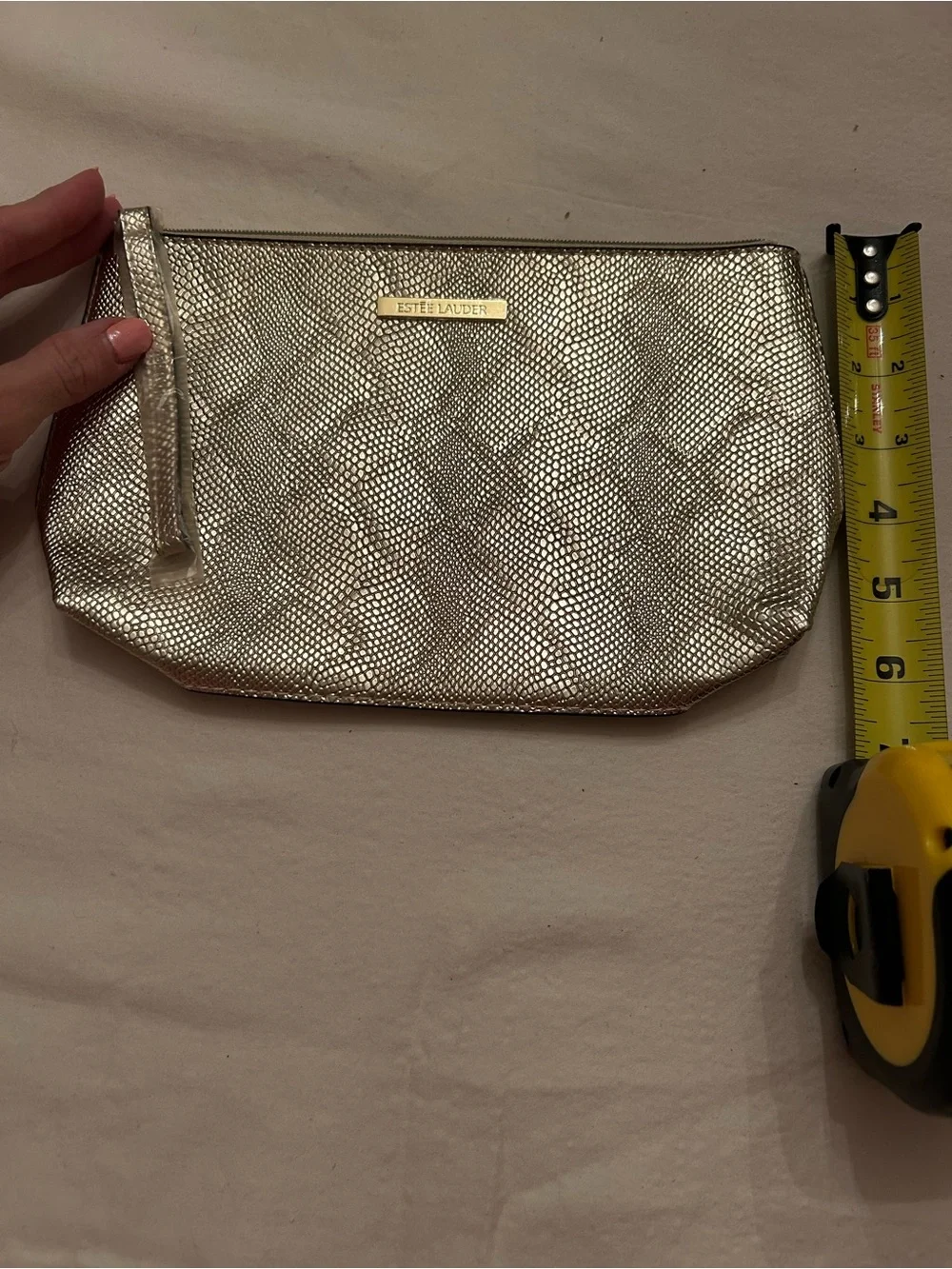 New Estée Lauder Metallic Gold  Pouch